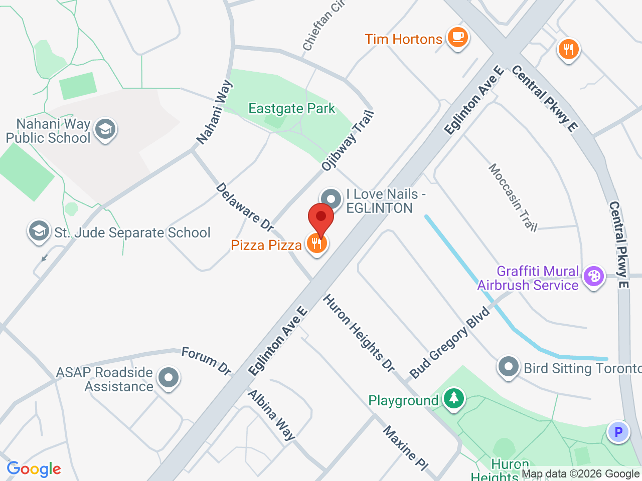 Street map for Sauga Cannabis, 295 Eglinton Ave E, Mississauga ON