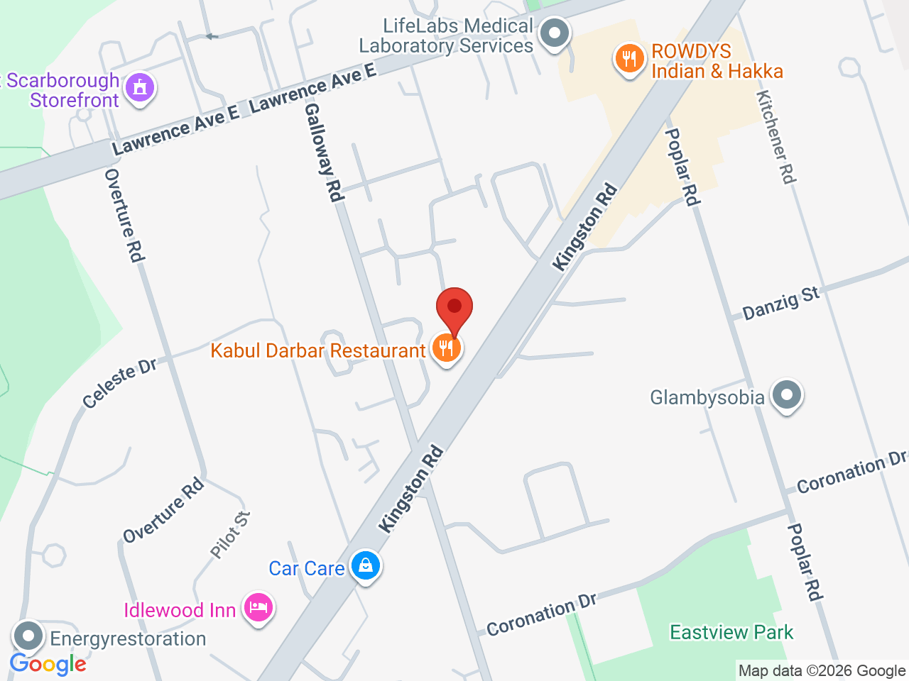 Street map for Cannabis Hut, 4286 Kingston Rd unit 9, Scarborough ON