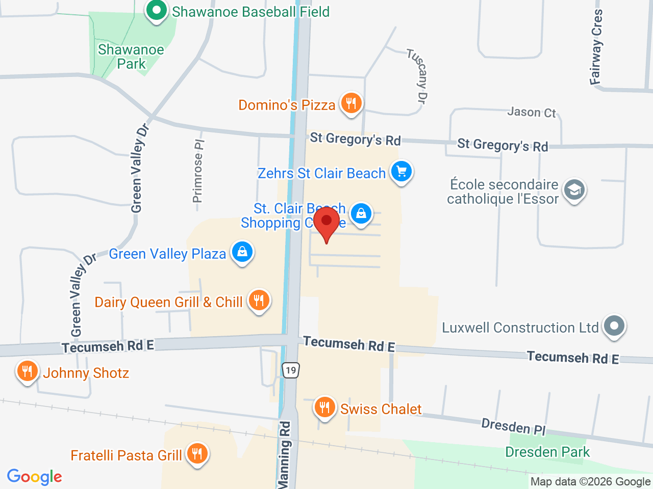 Street map for Pop's Cannabis Co., 13420 Tecumseh Rd E, Windsor ON