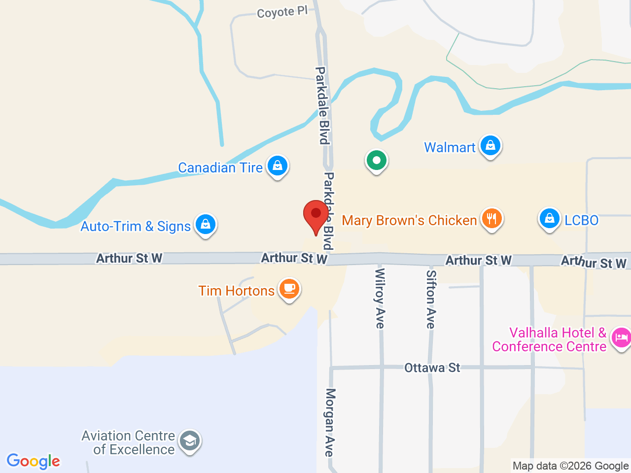 Street map for Toke House, 1105 Arthur St W Unit 2, Thunder Bay ON