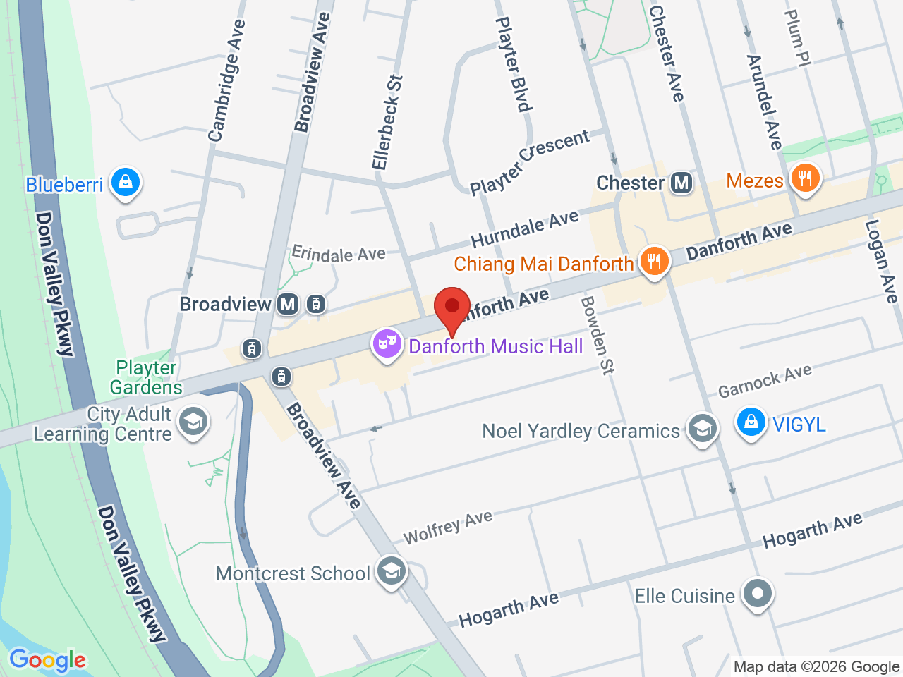 Street map for Canna Cabana, 201 Danforth Ave, Toronto ON