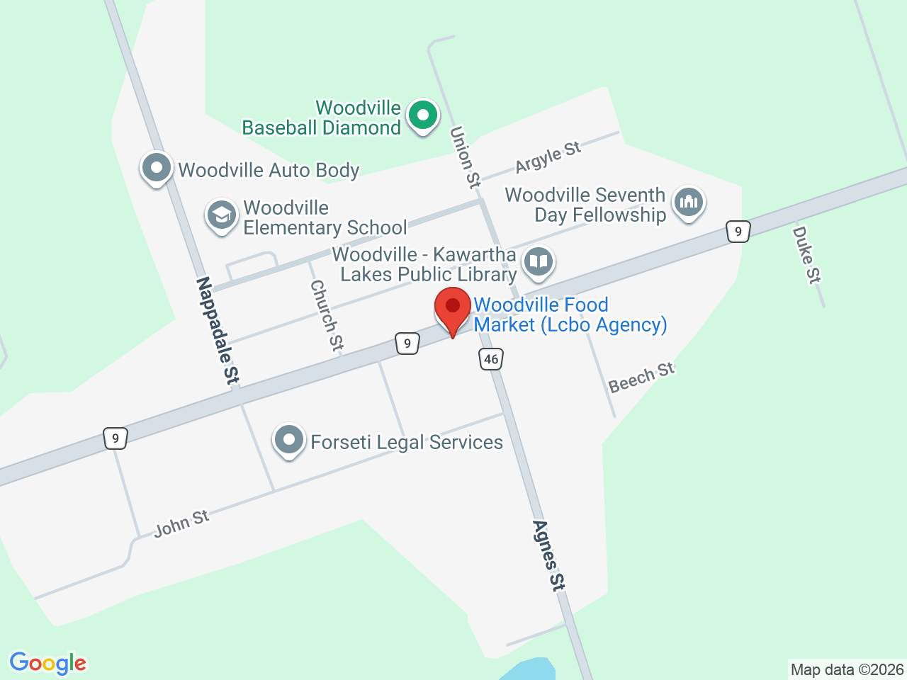 Street map for The Cannabis Connoisseur, 99 King St Unit C, Woodville ON