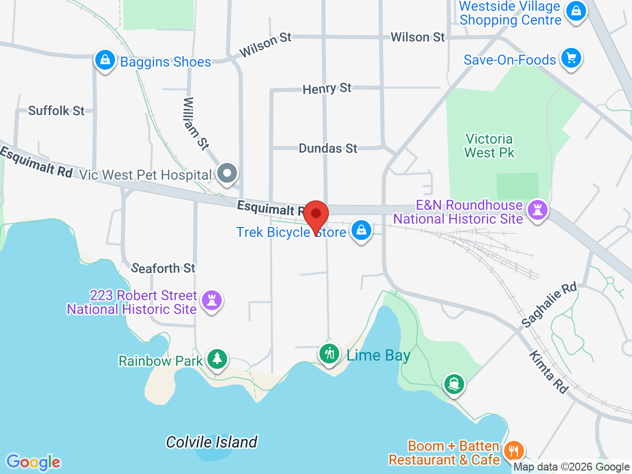 Street map for Victoria Cannabis Company, 340 Mary St, Victoria BC