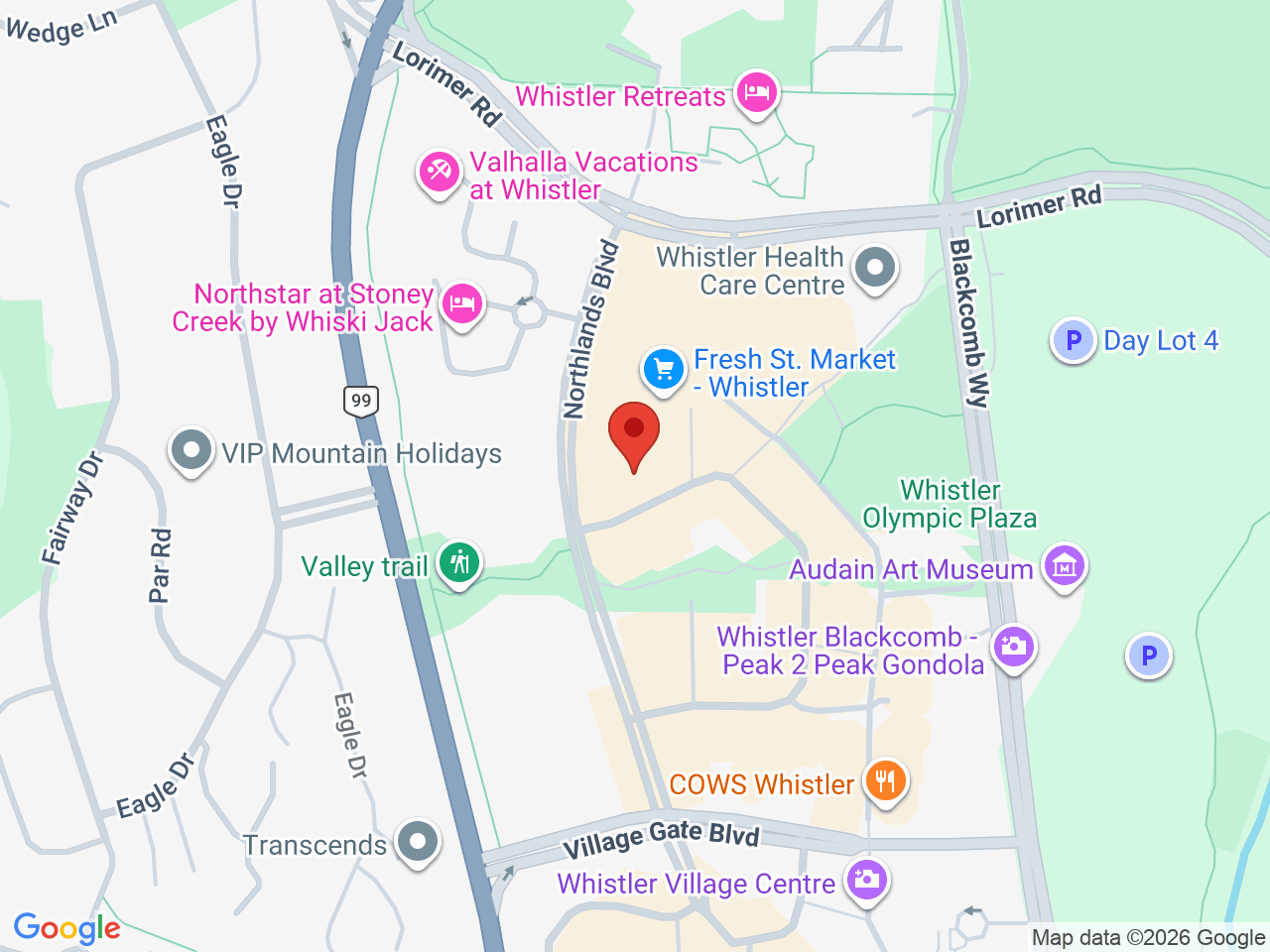 Street map for THC Canada, 4368 Main St #115, Whistler BC