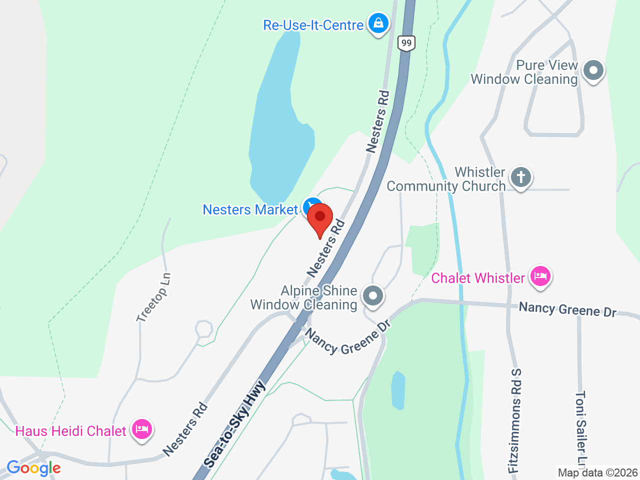 Street map for The Nest Cannabis, 7015 Nesters Rd #103, Whistler BC
