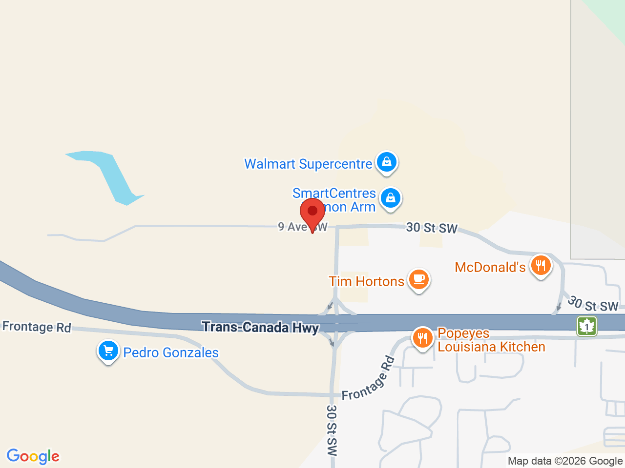 Street map for ShuCanna Growers Corp, 2321 9 Ave SW, Salmon Arm BC