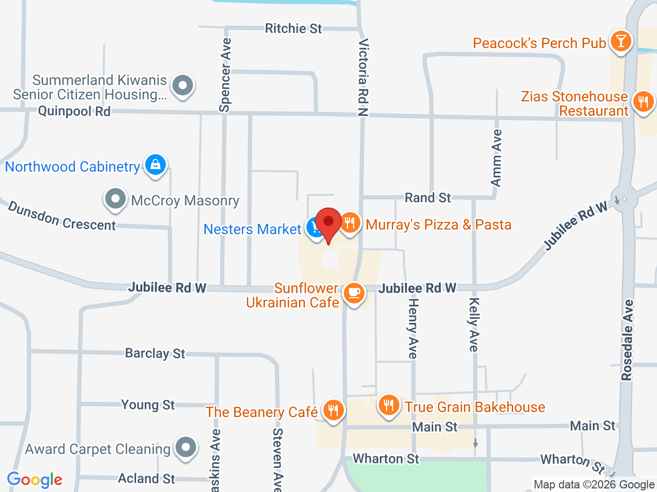 Street map for Hi Cannabis, 13604 Victoria Rd N Unit 3, Summerland BC