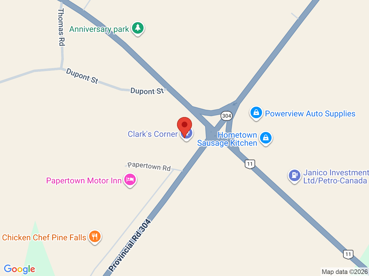Street map for Happy Stix Cannabis Co, 532 Main St, Pine Falls MB