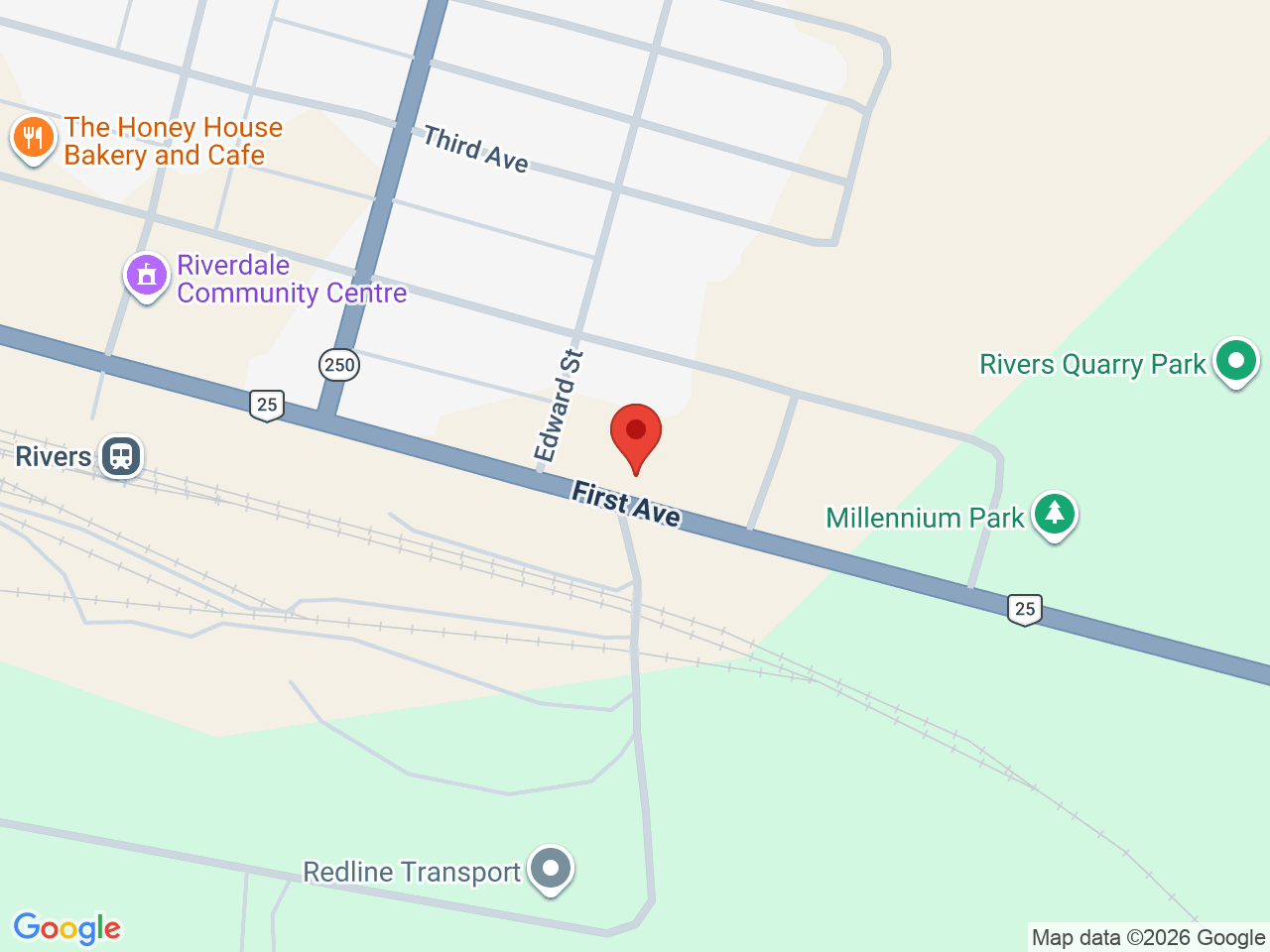 Street map for The Haze Co., 241 First Ave, Rivers MB