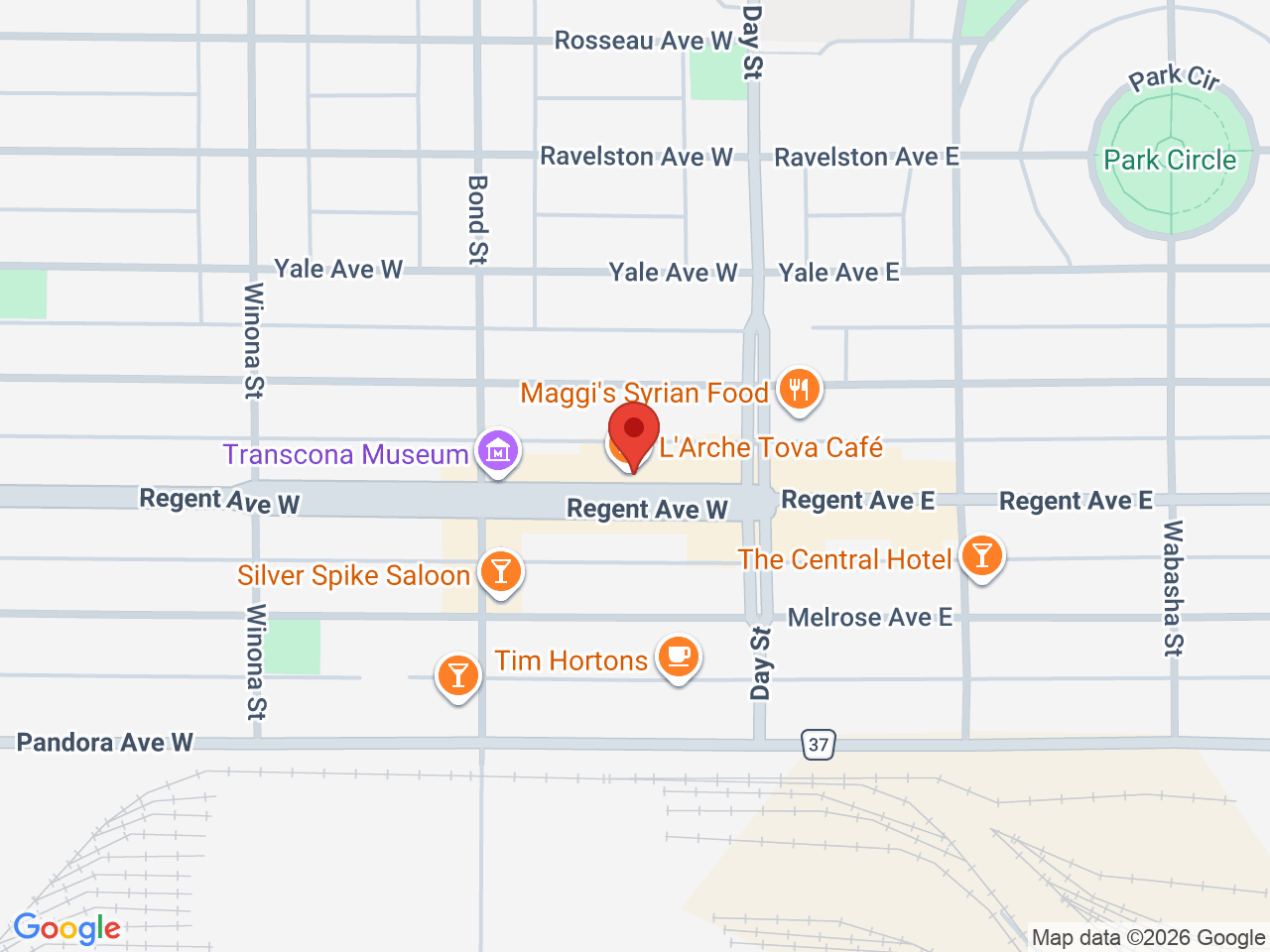 Street map for Pharsyde Cannabis, 117 Regent Ave W, Winnipeg MB