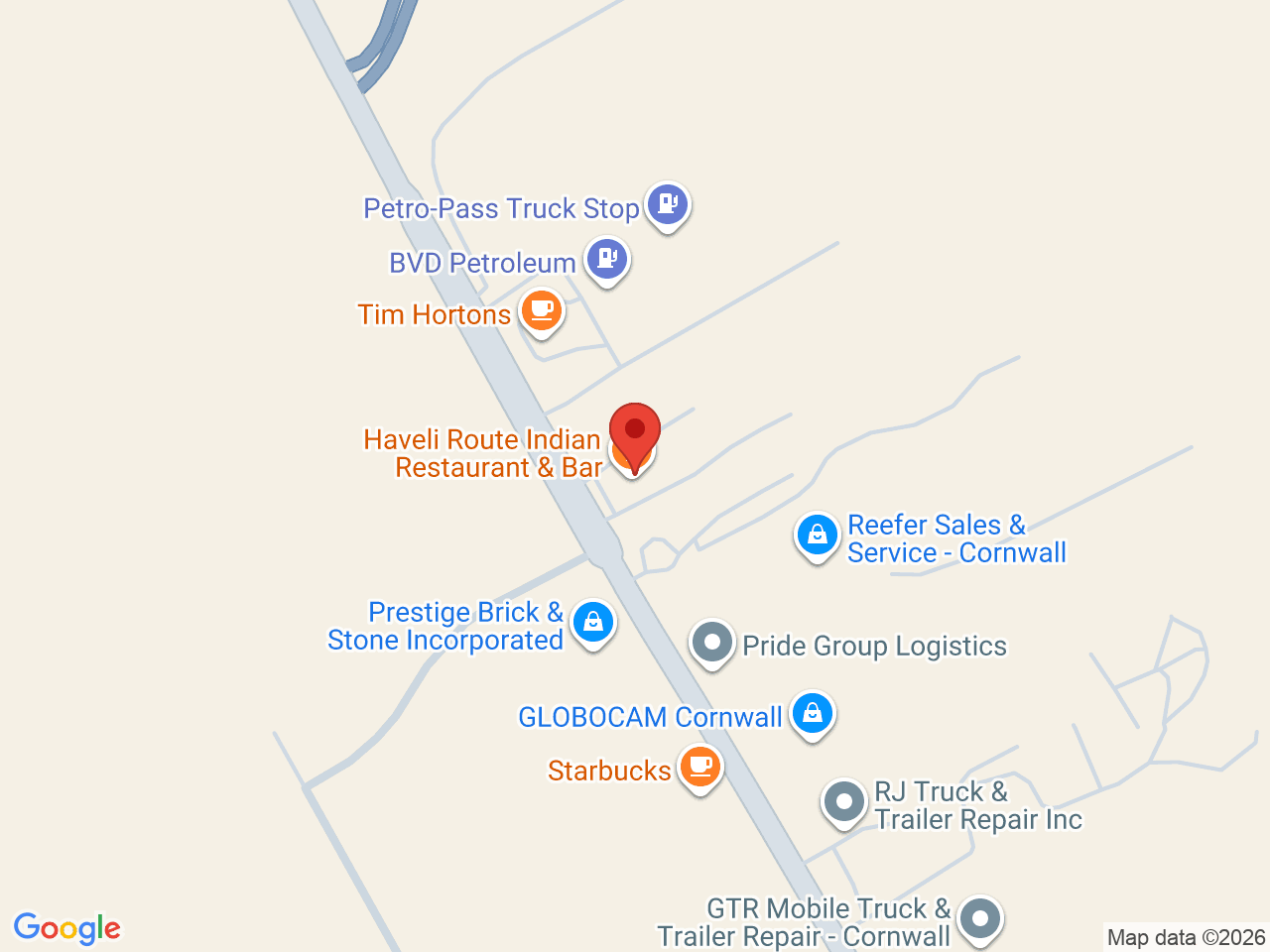 Street map for Moonlight Cannabis, 6227 Boundary Rd Unit #1, Cornwall ON