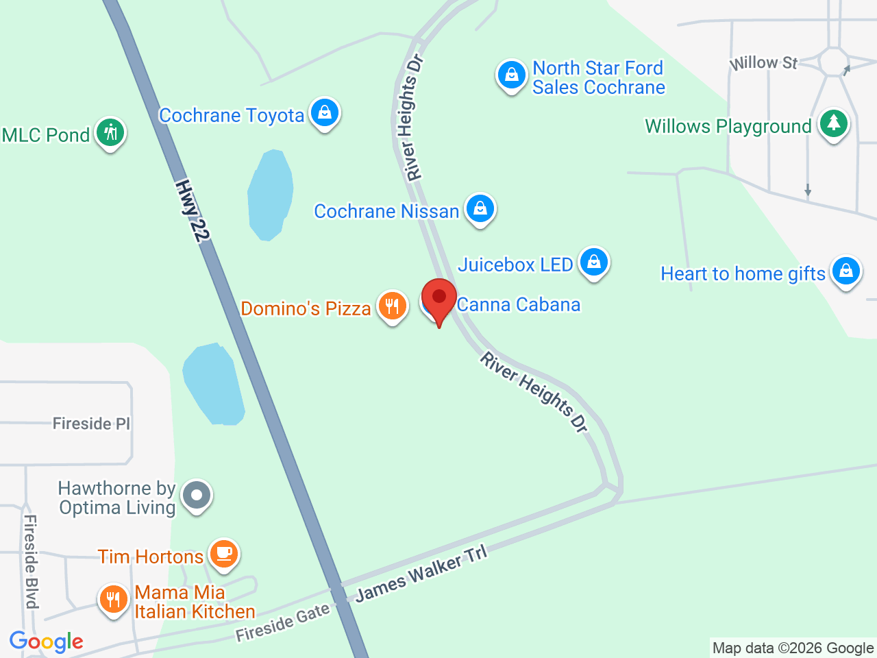 Street map for Canna Cabana, 1109-4A River Heights Dr, Cochrane AB