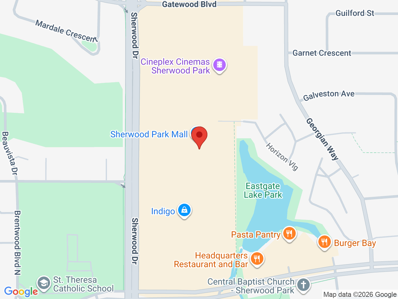 Street map for Canna Cabana, 30E-2020 Sherwood Dr, Sherwood Park AB