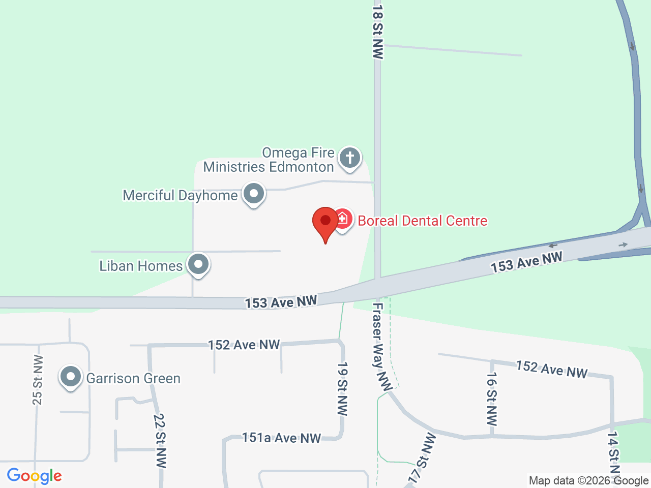 Street map for Cannabacee The Hemp House, 15314 18 St NW, Edmonton AB