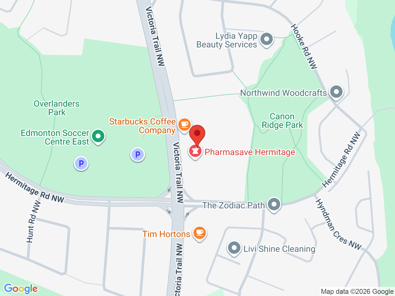 Street map for Cannabis House, 12743 Victoria Trail NW, Edmonton AB