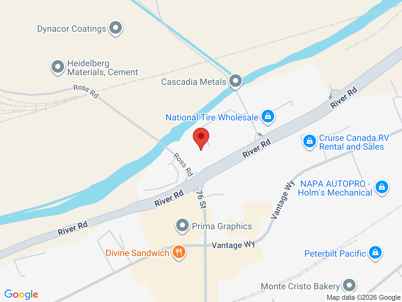 Street map for 4Twenty Cannabis, 7389 River Rd Unit 2A, Delta BC