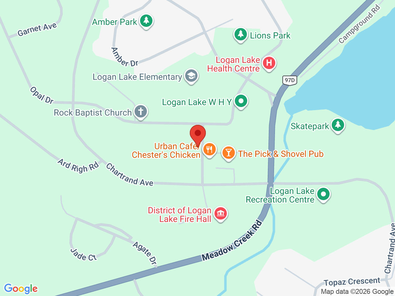 Street map for BB Cannabis, 220 Opal Dr, Logan Lake BC