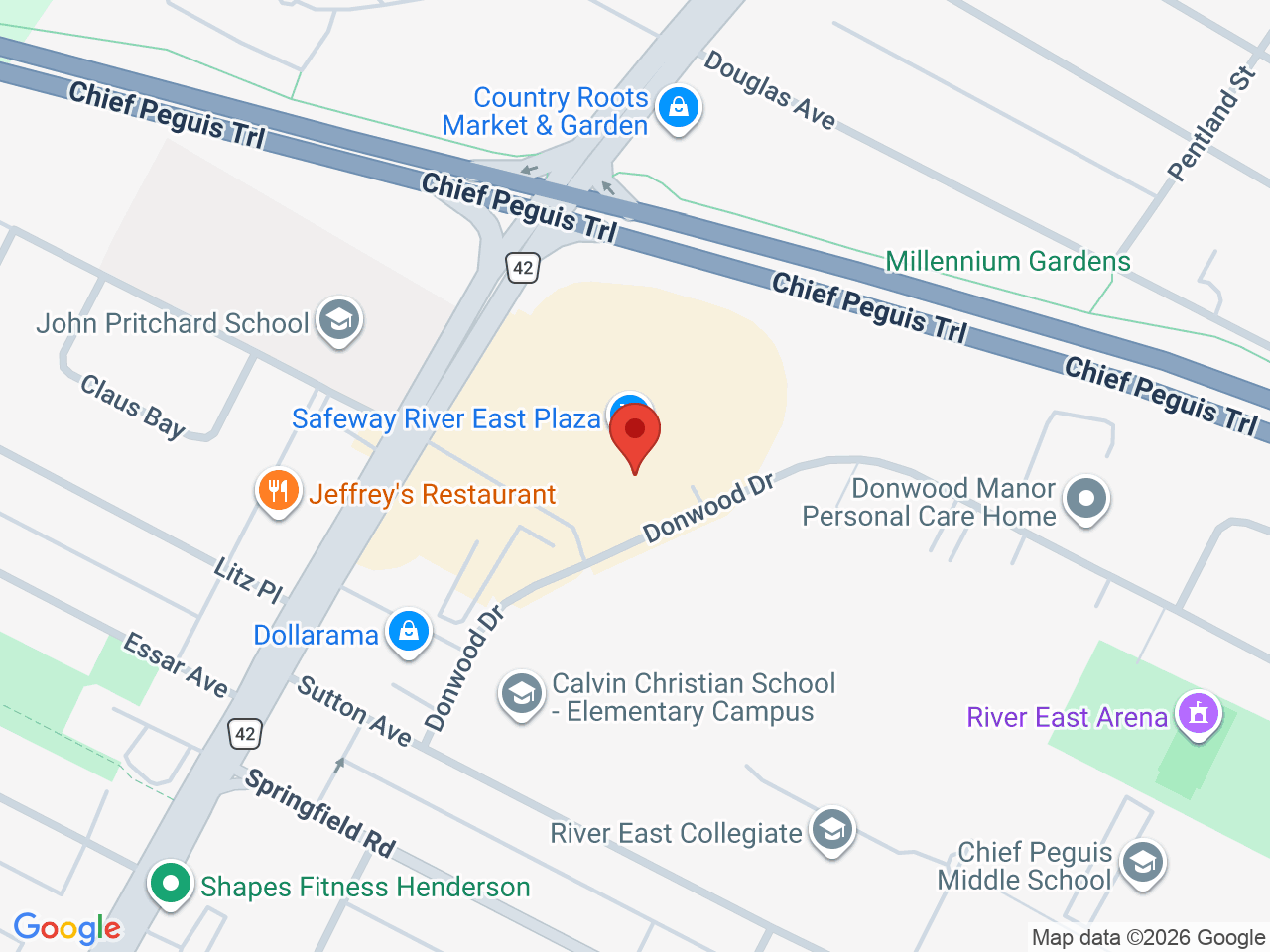 Street map for Canna Cabana, 1439 Henderson Hwy unit 1A, Winnipeg MB