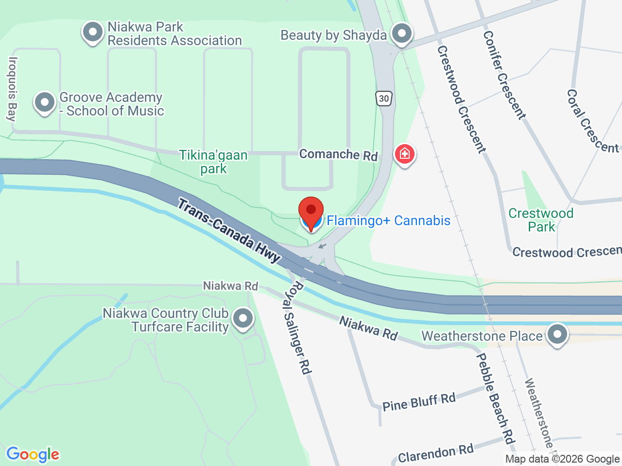 Street map for Flamingo + Cannabis, 1321 Archibald St, Winnipeg MB