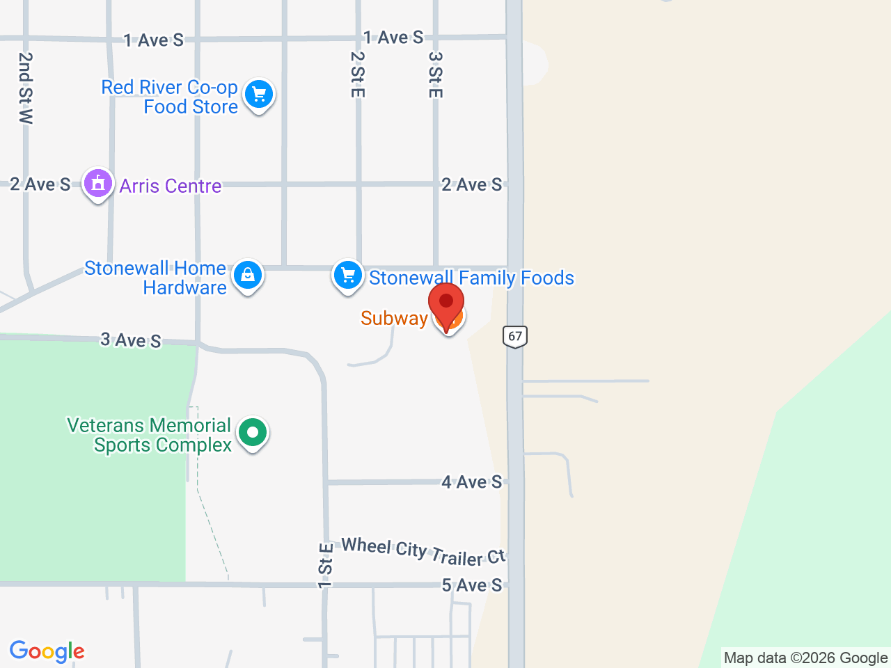 Street map for Flamingo + Cannabis, 493 4 St E, Stonewall MB