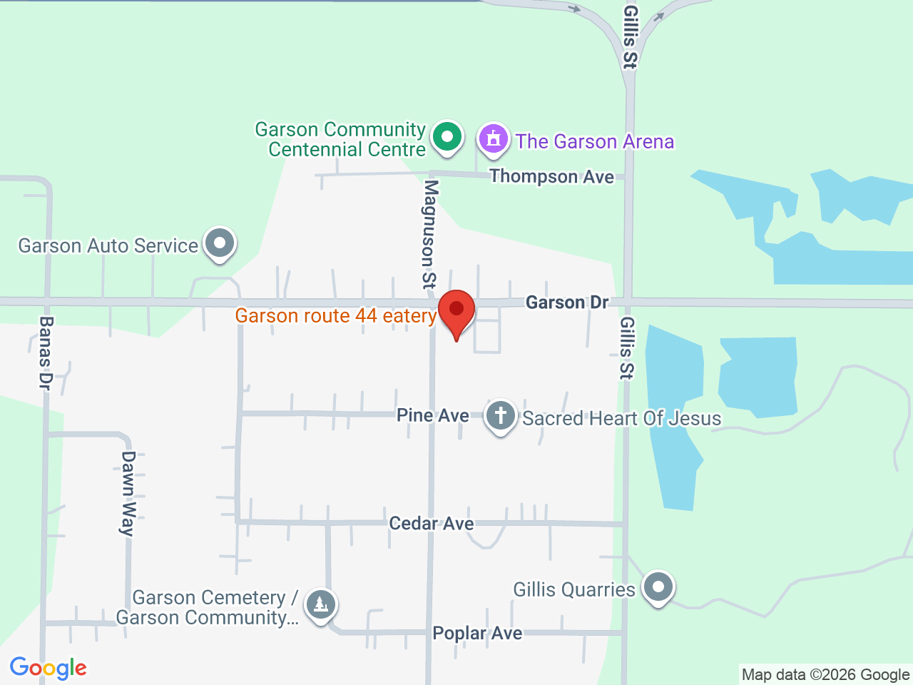 Street map for Little Green Bag, 176 Garson Dr, Garson MB
