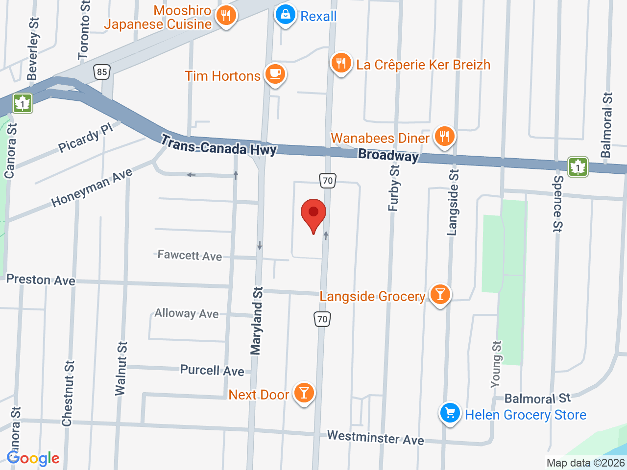 Street map for Parrot Pot Shop, 198 Sherbrook St Unit A, Winnipeg MB