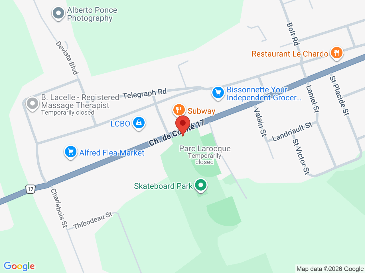 Street map for Aces Cannabis, 561 St-Philippe St, Alfred ON