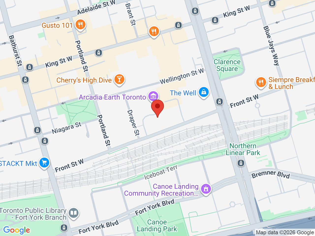 Street map for Canna Cabana, 486 Front St W Unit WM13, Toronto ON
