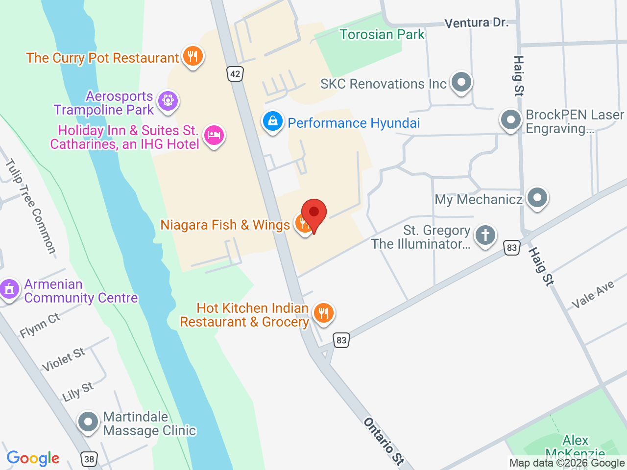 Street map for Cannabis Cupboard, 318 Ontario St Unit 9, St. Catharines ON