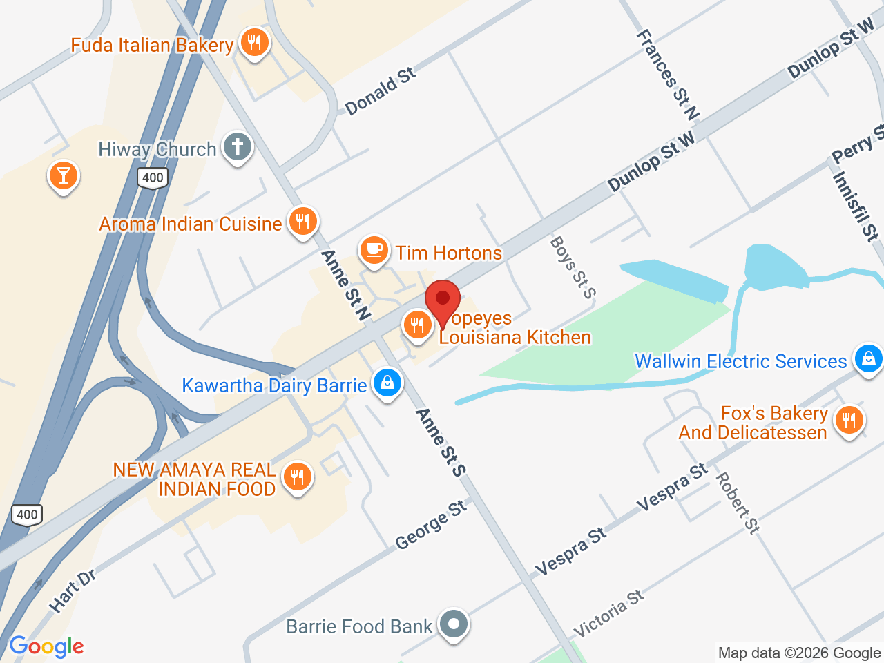 Street map for Discounted Cannabis, 7 Anne St S suite 9, Barrie ON