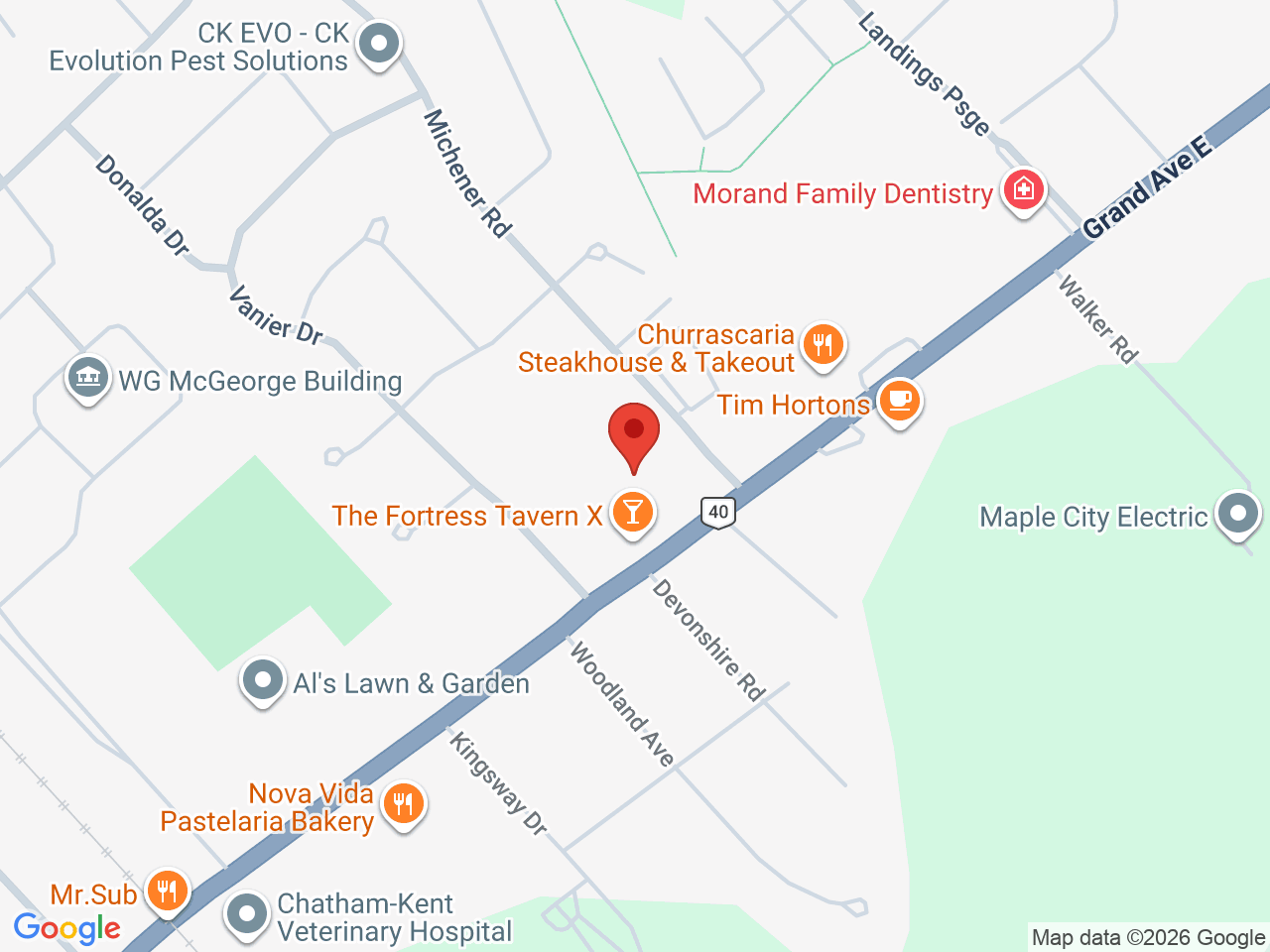 Street map for Discounted Cannabis, 455 Grand Ave E #6, Chatham ON