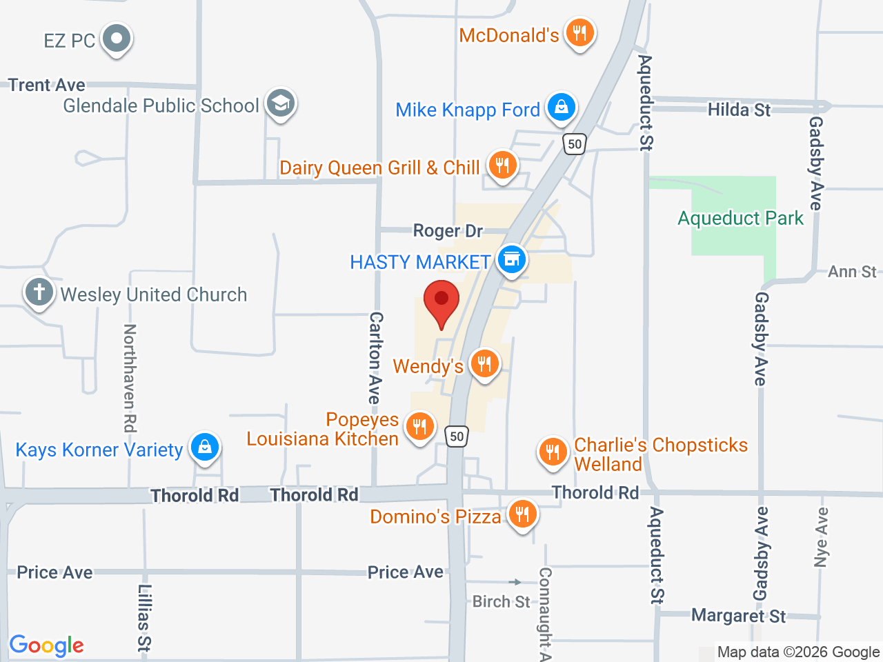 Street map for Discounted Cannabis, 545 Niagara St, Welland ON