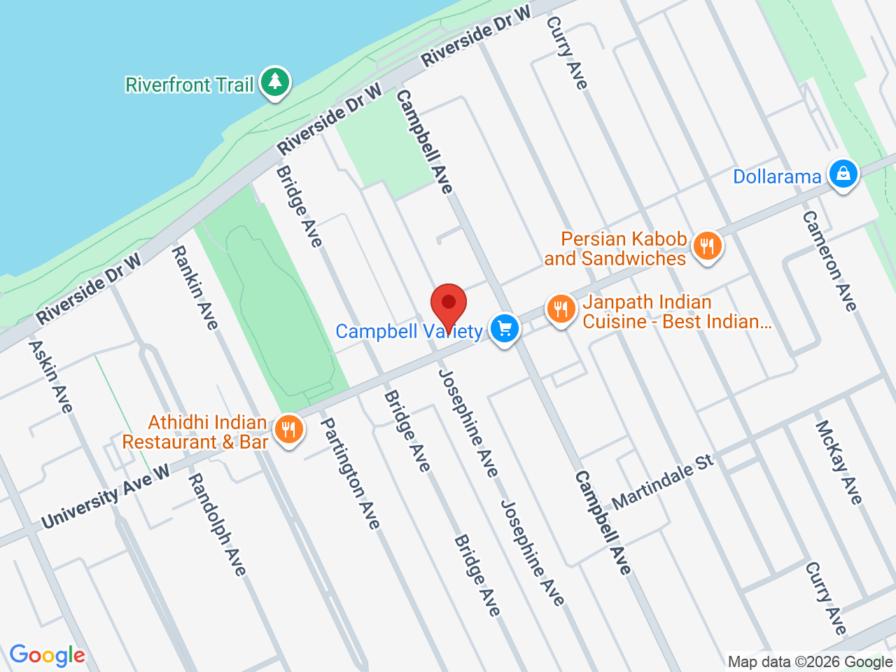 Street map for Discounted Cannabis, 1776 University Ave W, Windsor ON