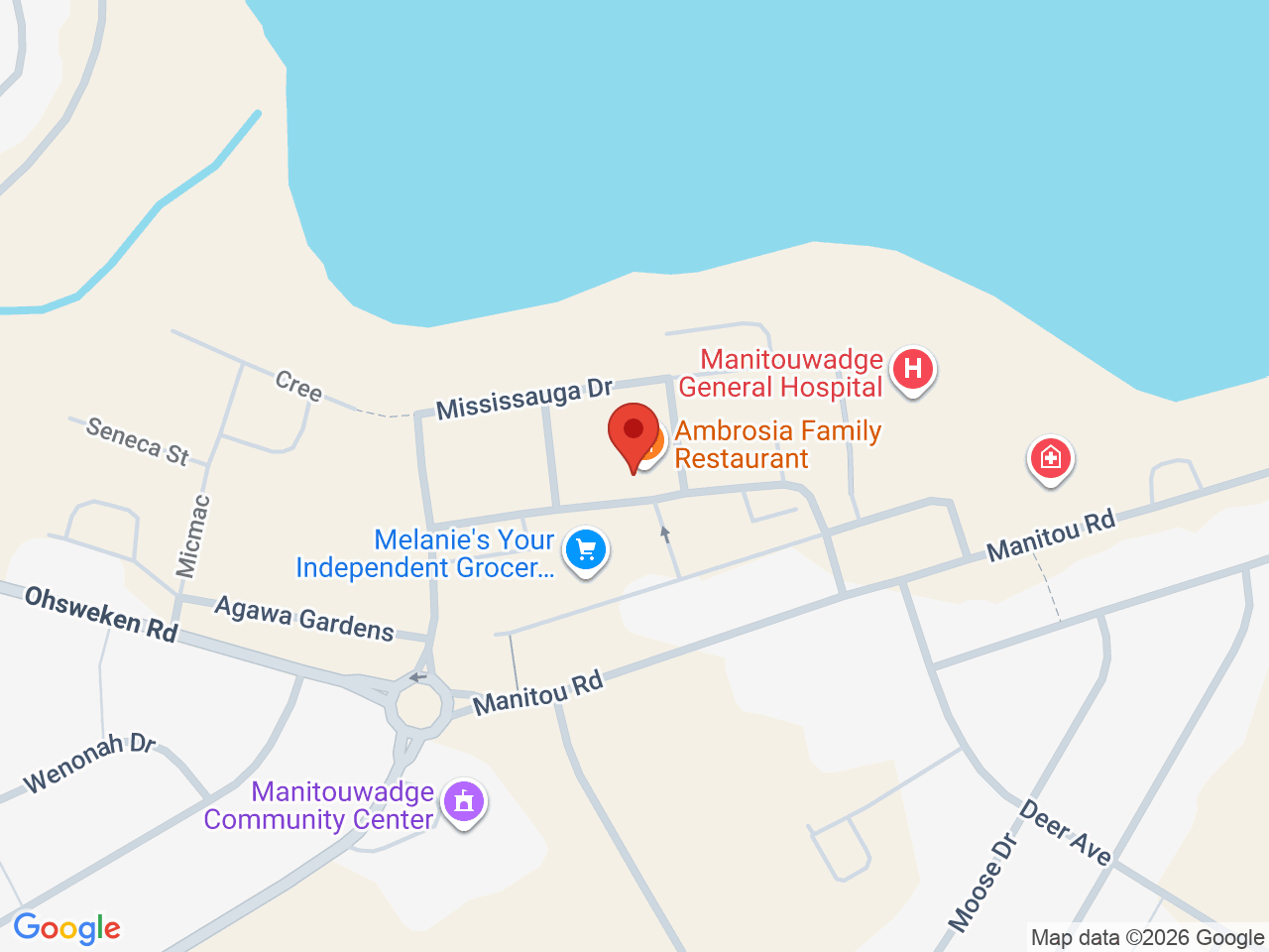Street map for EH Game Cannabis Co, 54 Huron Walk, Unit 3, Manitouwadge ON