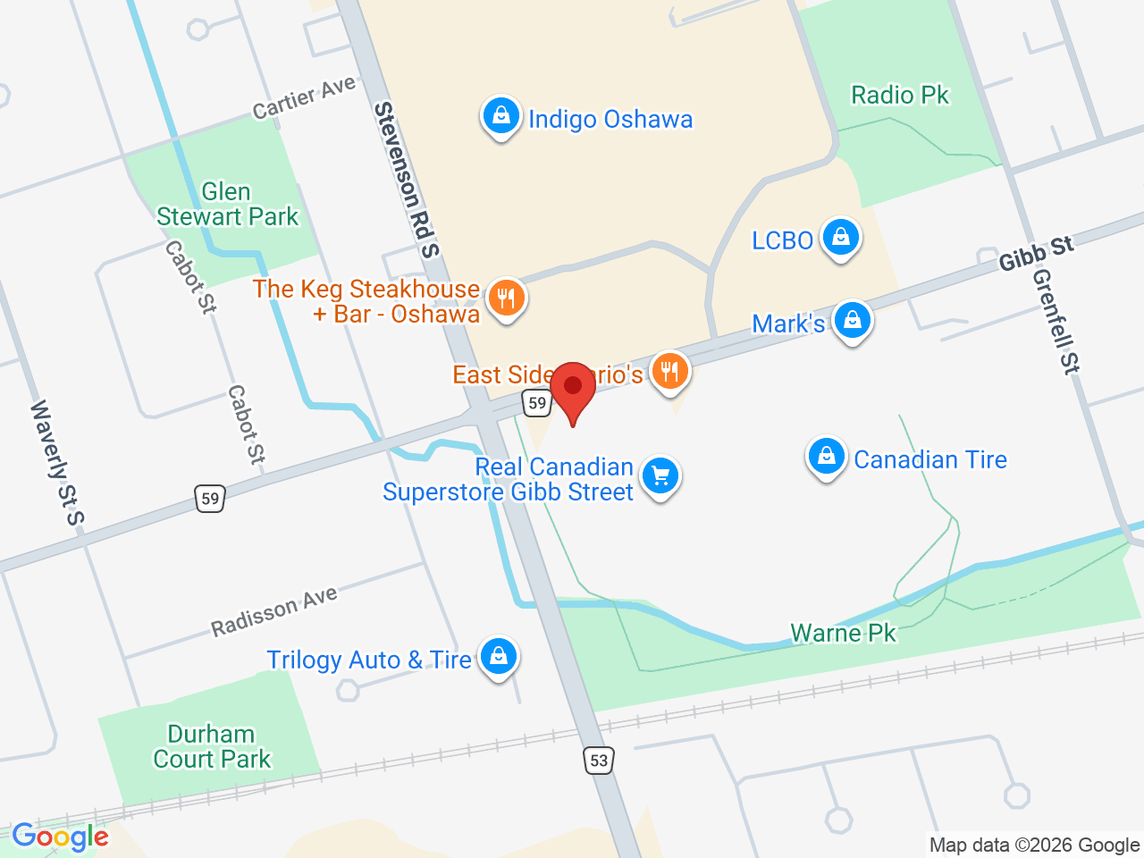 Street map for Friendly Stranger, 491 Gibb St unit 1, Oshawa ON