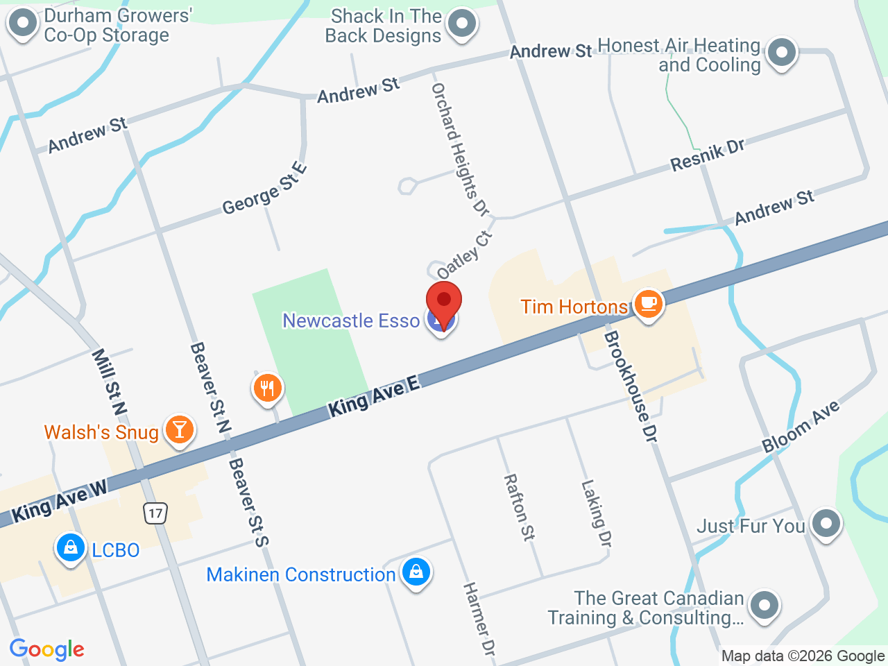 Street map for Fuel & Flower Cannabis, 216 King Ave E Unit-3, Newcastle ON