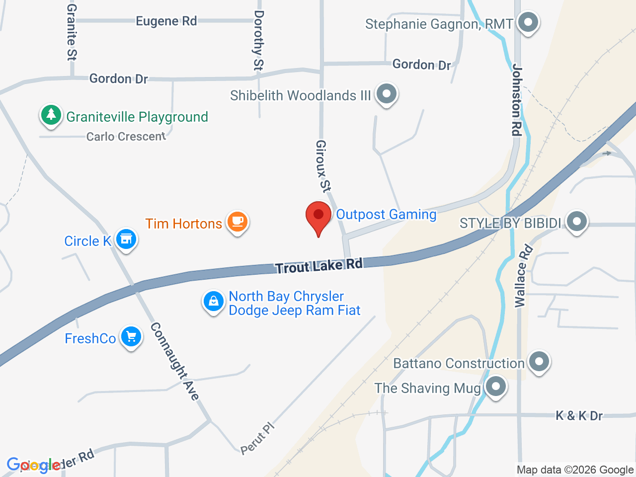 Street map for Highlife Cannabis, 2690 Trout Lake Rd, North Bay ON