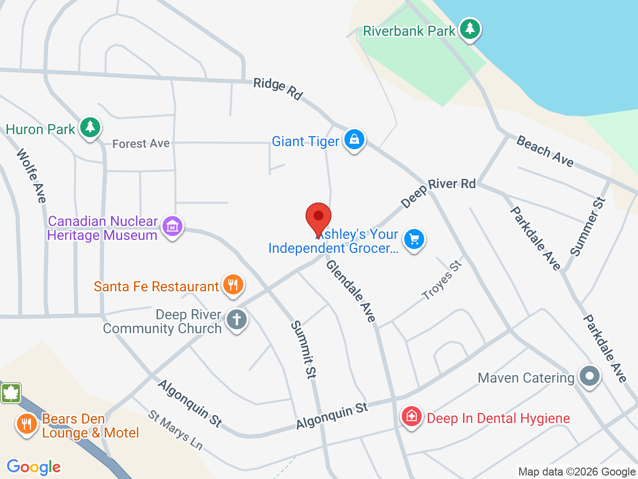 Street map for Highlife Cannabis, 45 Champlain St, Deep River ON