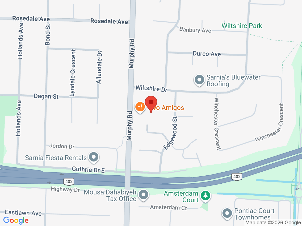 Street map for J.J's Joint Cannabis, 914 Murphy Rd Unit 9A, Sarnia ON