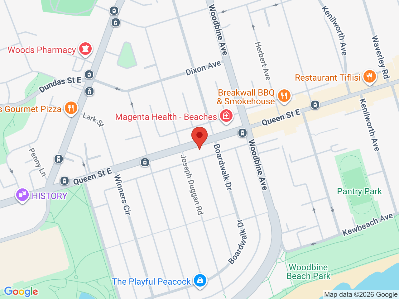 Street map for Kindling Cannabis, 1821 Queen St E, Toronto ON