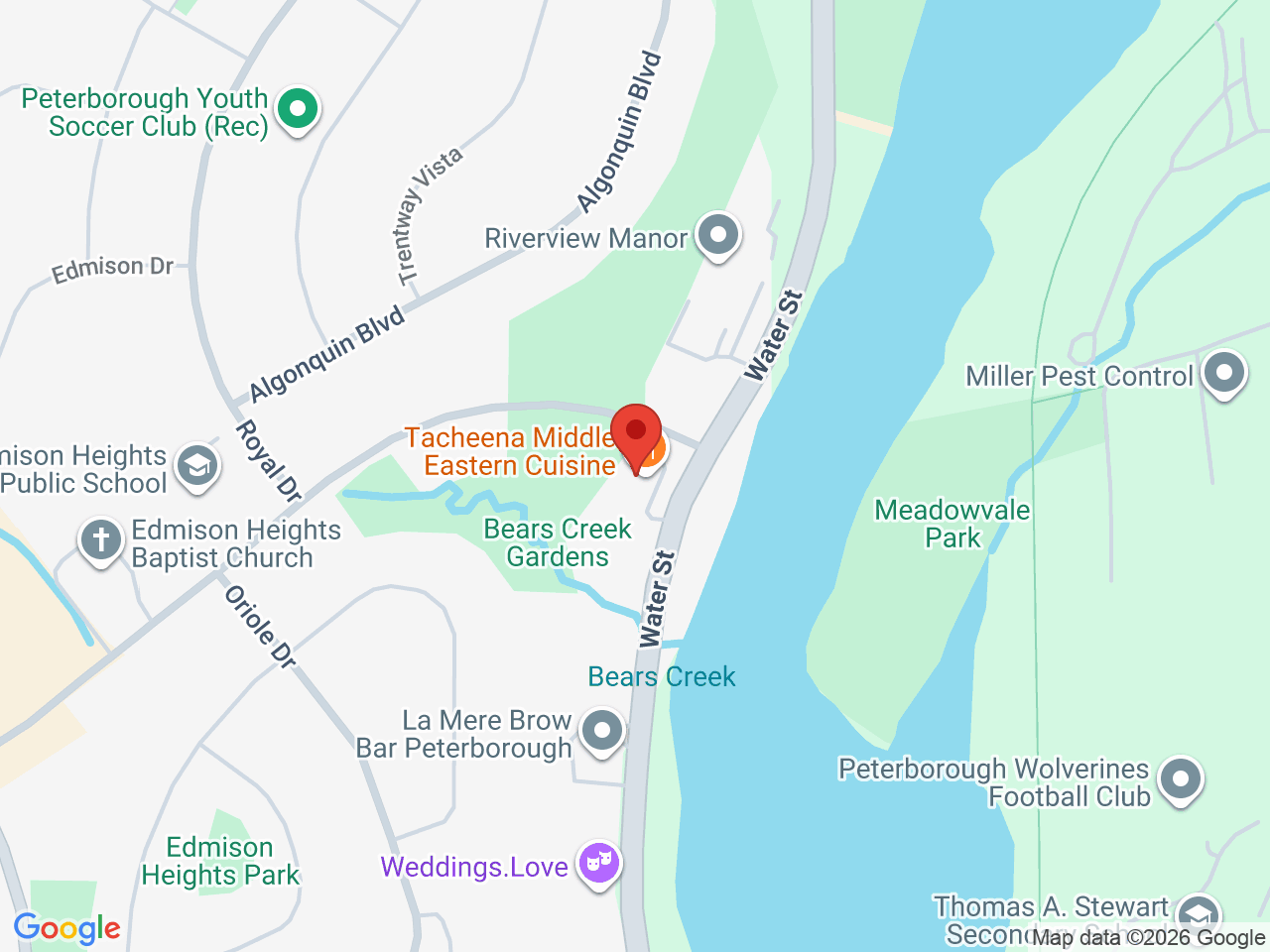 Street map for Tokyo Smoke, 1123 Water St Unit 4, Peterborough ON