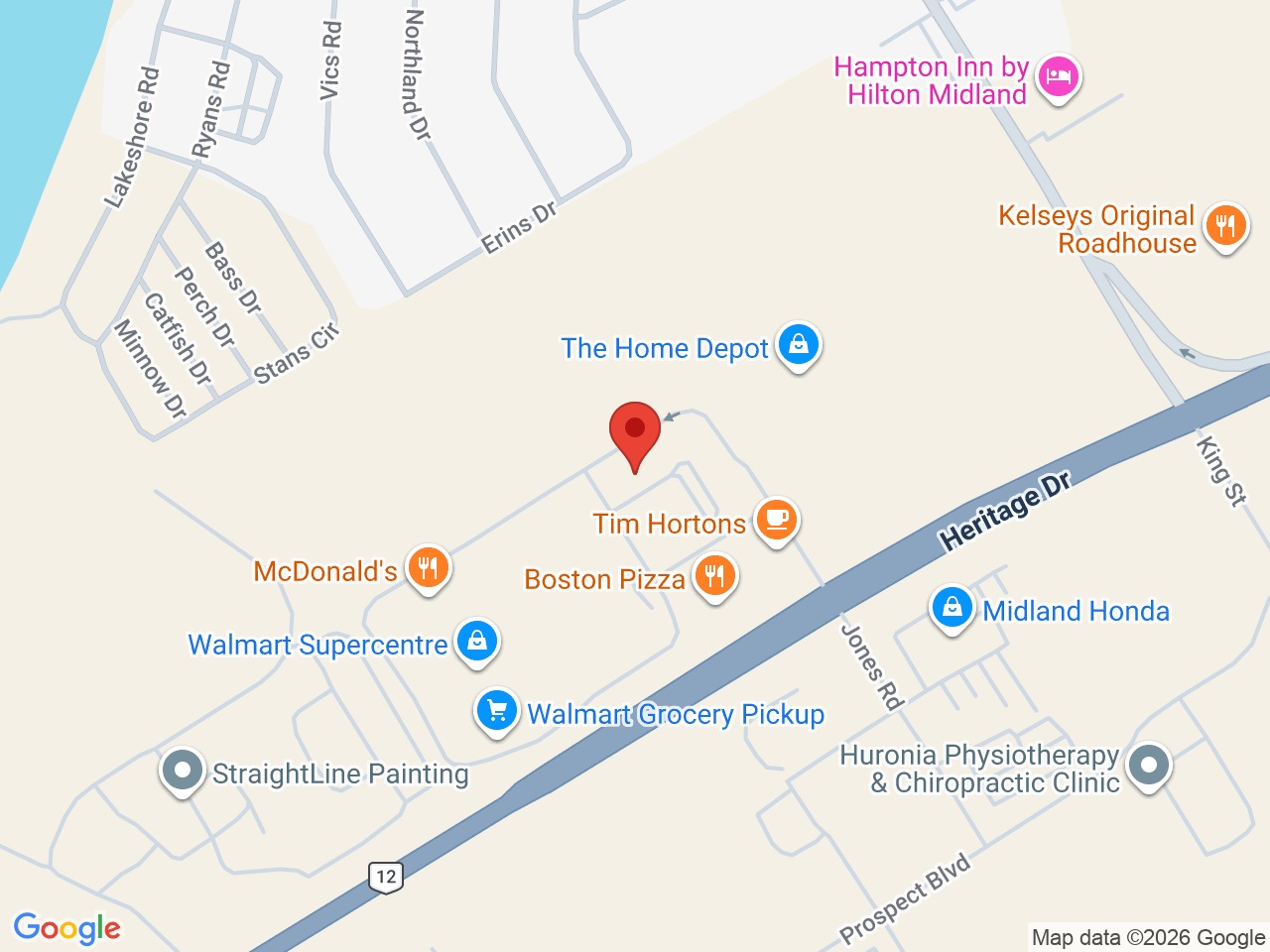 Street map for One Plant, 16825 ON-12 Unit 1009, Midland ON