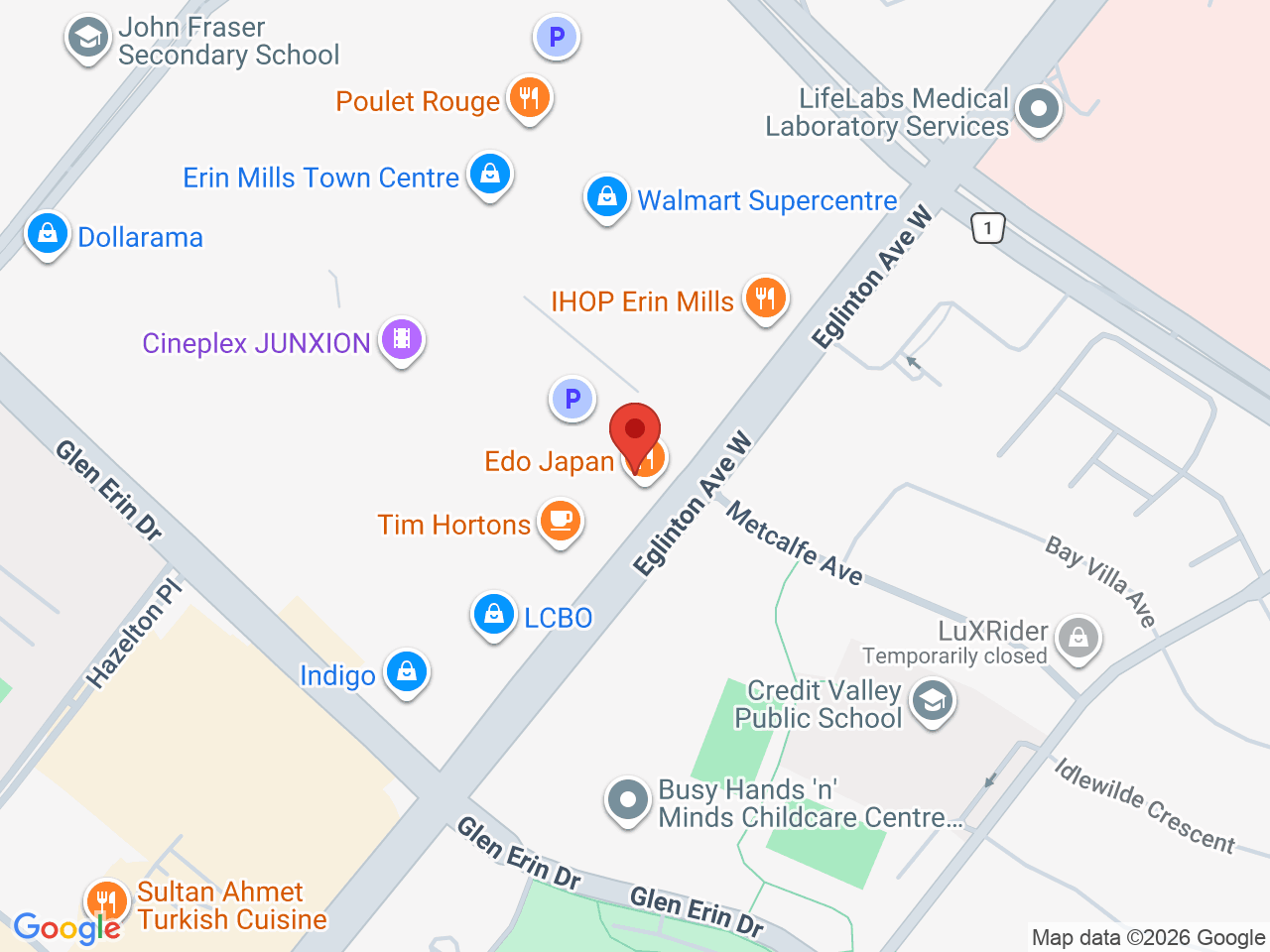 Street map for One Plant, 2635 Eglinton Ave W #5, Mississauga ON