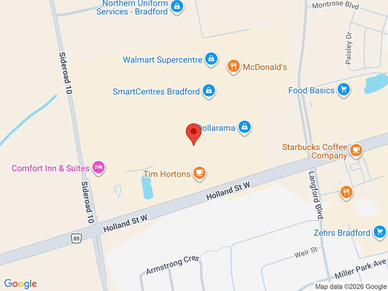 Street map for Pop's Cannabis Co., 547 Holland St W, Bradford ON