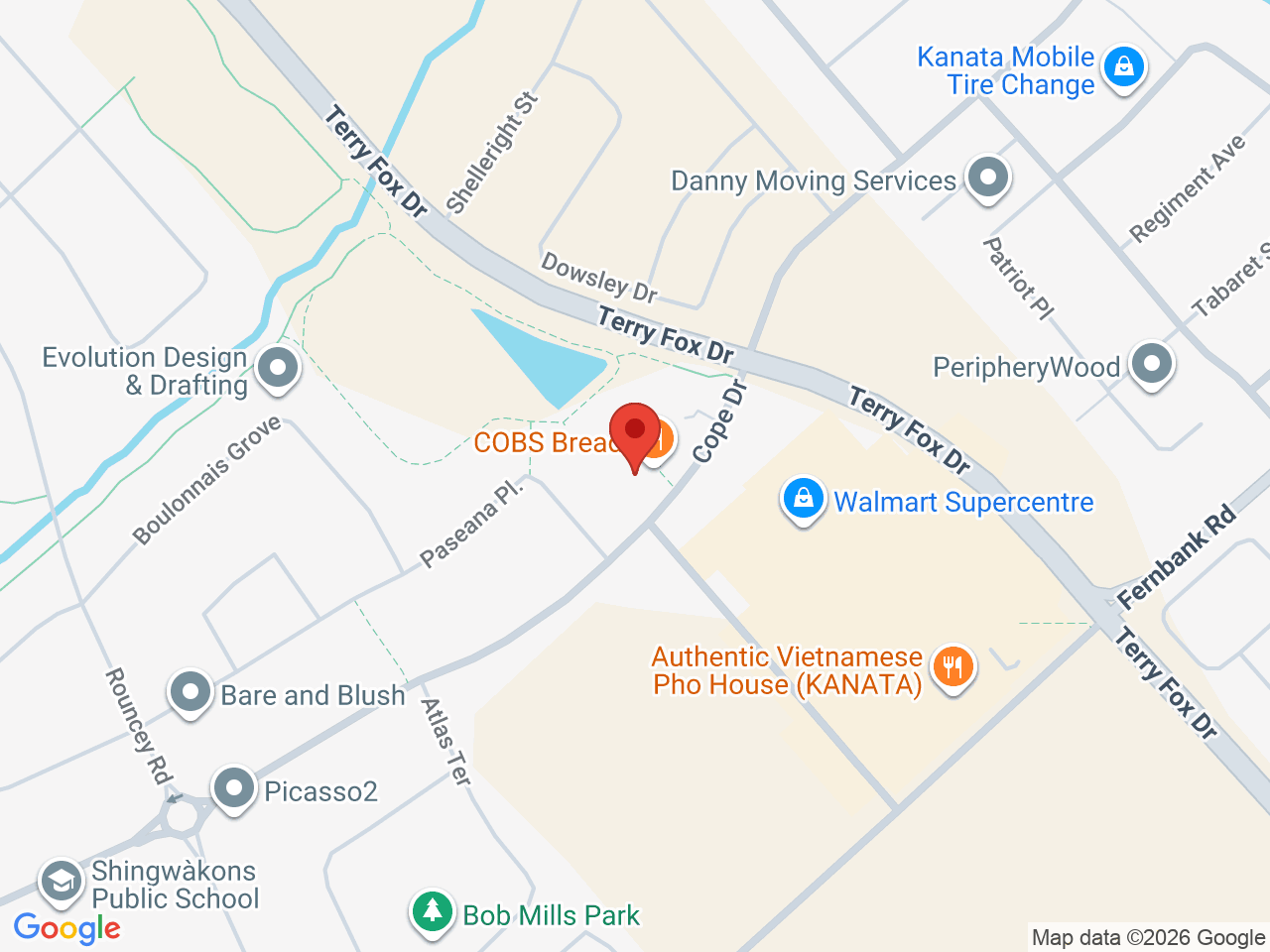 Street map for Pop's Cannabis Co., 1150 Terry Fox Dr #2, Stittsville ON