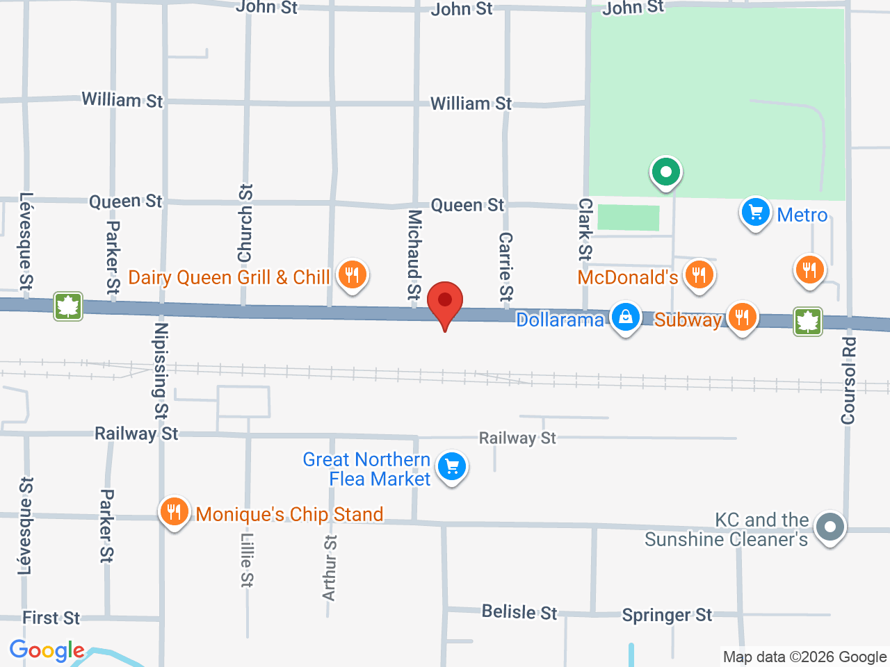 Street map for Pop's Cannabis Co., 162 Front Street, #4, Sturgeon Falls ON