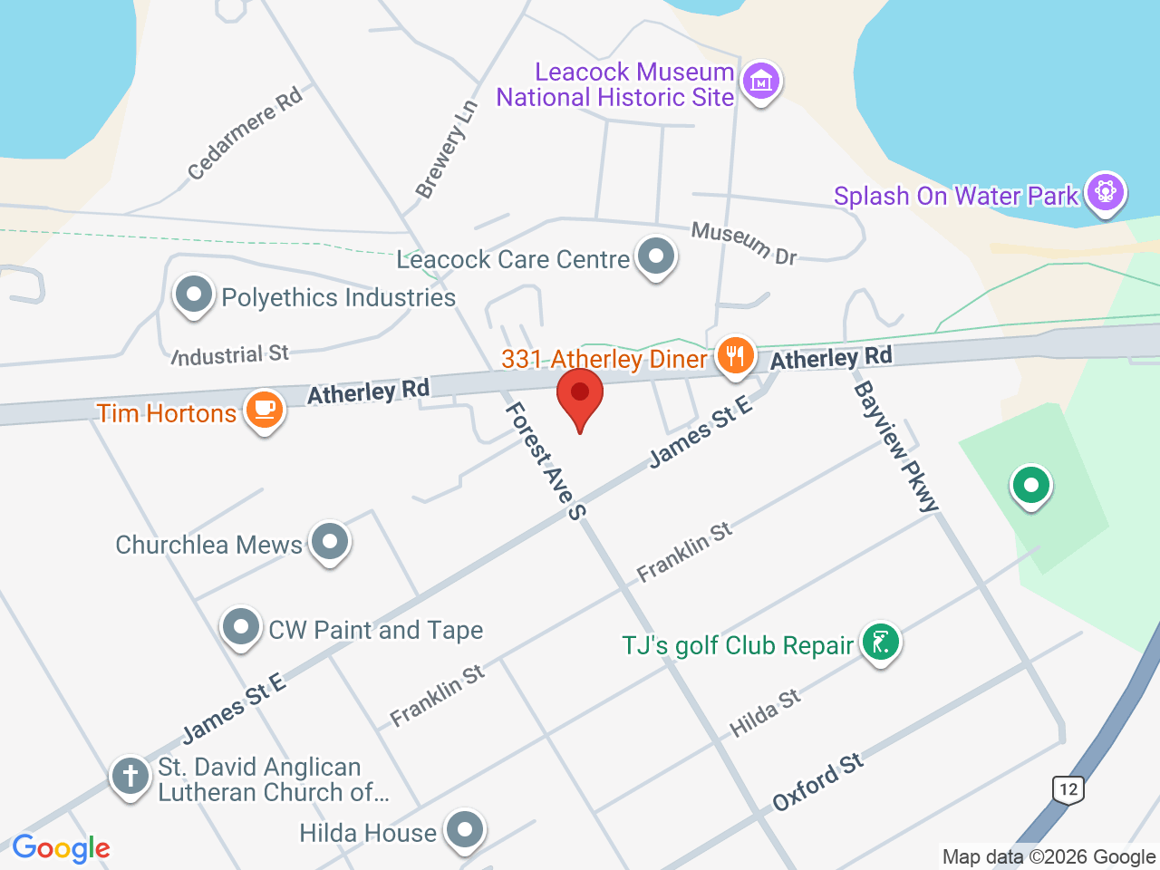 Street map for Tokyo Smoke, 317 Atherley Rd, Orillia ON