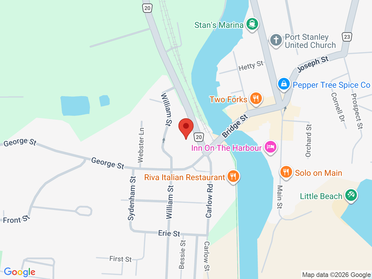 Street map for YOLO Cannabis, 204 Carlow Rd unit 1, Port Stanley ON