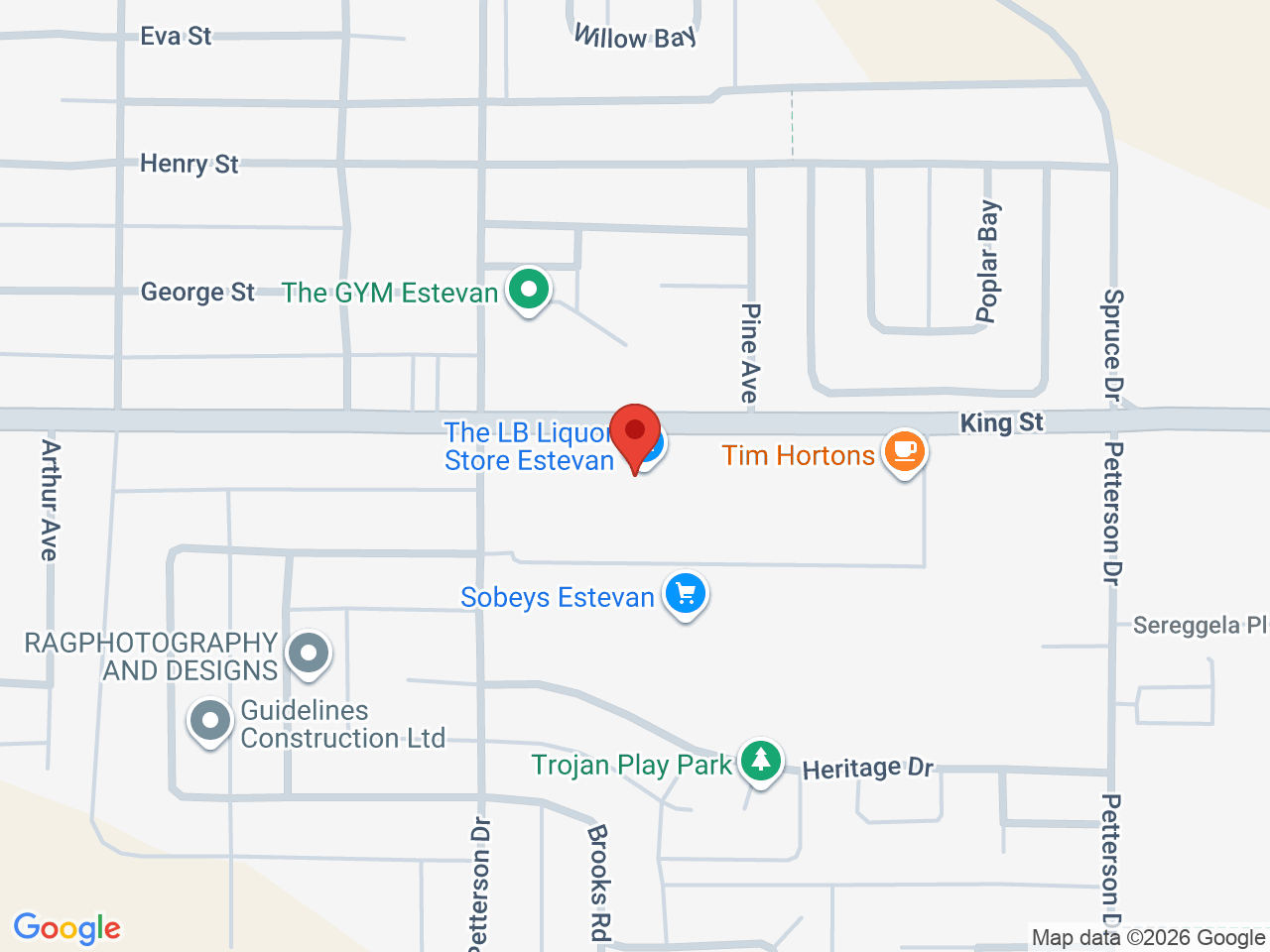 Street map for One Plant, 420 King St unit 2, Estevan SK