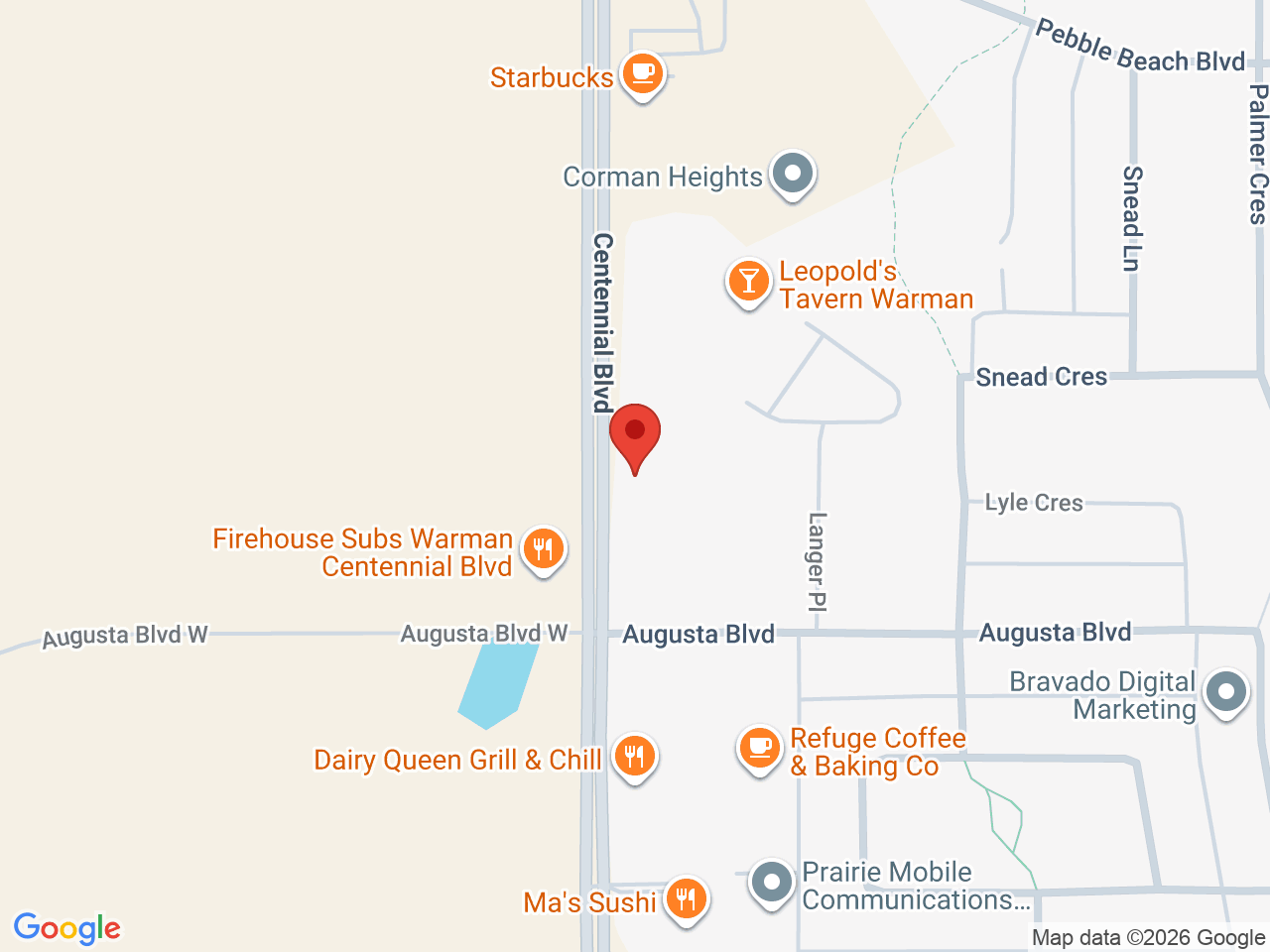 Street map for Value Buds, 900 Centennial Blvd #2, Warman SK